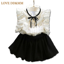 LOVE DD&MM Girls Clothing Sets  Summer New Girls Butterfly Sleeve Striped Shirt + Sweet Culottes Fashion Suit Kids Clothes 2024 - buy cheap