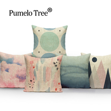 Almofadas coloridas de raposa quadrada, almofadas decorativas para sofá, capa e almofada em linho 2024 - compre barato