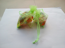 Bolsas verdes de Organza con asas para regalo, bolsa de embalaje de hilo, para joyería, boda, Navidad, cumpleaños, 13x18, 500 Uds. 2024 - compra barato