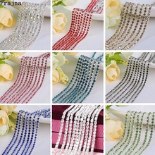 1 Yard Colorful Rhinestone Cup Chain Fine AB Claw Rhinestones DIY Silver Base Crystal Accessories for Party Dinner Dress Shoes D 2024 - buy cheap
