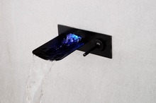 LED de baño montado en la pared, accesorio de baño de un solo Mango, cascada, color negro, envío gratis 2024 - compra barato