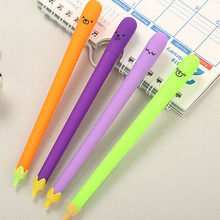 1 pçs berinjela gel caneta bonito estacionário 0.5mm estudante kawaii caneta noveltyblack gel canetas bonito andlápis kawaii material escolar 2024 - compre barato