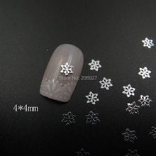 Pegatinas de Metal de copos de nieve para decoración de uñas, MS362-1, 100 Uds. 2024 - compra barato