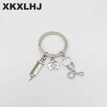 XKXLHJ 1PCS Nurse Medical Box Medical Key Chain Needle Syringe Stethoscope Keychain 2024 - buy cheap