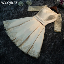 Real photos wholesale fashion prom dress 2020 spring summer bride married toast clothing bridesmaid dress short champagne #XA2 2024 - buy cheap