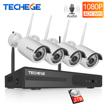 Techege 4CH Wifi NVR 1080P Security IP Camera System Audio Record IP66 Waterproof CCTV Video Surveillance Wireless Camera kit 2024 - buy cheap