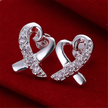 DOTEFFIL 925 Sterling Silver Heart AAA Zircon Stud Earrings For Woman Wedding Engagement Fashion Party Charm Jewelry 2024 - buy cheap
