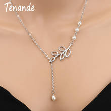 Tenande Hot Sale Fashion Silver Color Hollow Leaf Simulated Pearl Necklaces & Pendants for Women Valentine's Day Gift 2024 - buy cheap