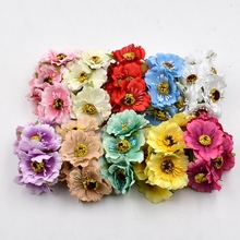 Flores artificiais de seda com 3.5cm, flores de cerejeiras, casamento, decoração da casa, faça você mesmo, flor festiva artesanal 2024 - compre barato