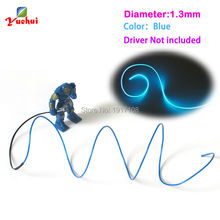 1.3mm Blue EL Wire Rope Tube Flexible Neon Light 10 Color Choice Not Include EL Controller For Toys Craft Party Decoration 2024 - buy cheap