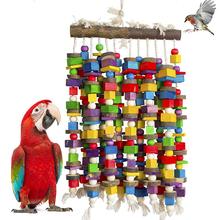 Большая жевательная игрушка-попугай из натурального дерева 2024 - купить недорого