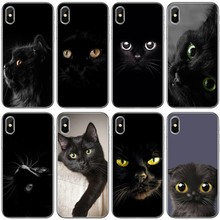 Black Cat Staring Eye On Soft Silicone Phone Case For iPhone 6 6plus 7 8 plus 5 5S 5C SE For iPhone X XS XR XS Max 2024 - buy cheap
