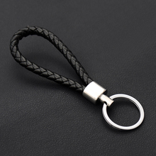 Leather Metal key rings Rope Woven Keychain Auto Keyring Gifts Key Chains Men or Women Key Holder 2024 - buy cheap