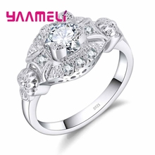Shiny Cubic Zirconia 925 Sterling Silver Ring Wedding Jewelry   for Beautiful Women Lowest Price Party Bijoux 2024 - buy cheap