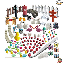 Kit de enfeites em miniatura para jardim, 109 peças, conjunto com enfeites em miniatura para casa de bonecas, jardim de fadas, decoração de natal, presente para crianças 2024 - compre barato
