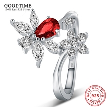 Retro 925 Silver Ring Sterling Silver Jewelry Flower Ring Inlaid Zircon Finger Rings For Women Sterling Silver Jewelry GTR051 2024 - buy cheap