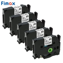 Fimax-Cinta para etiquetas Compatible con Brother TZe111, TZe-111, 6mm, TZe 111, negro en transparente, 5 piezas 2024 - compra barato