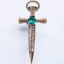 2018 Fashion Jewelry Enamel Pin Crystal Cross Brooch Sword Pin Lapel Pin Men Brooch Broches Vintage Rhinestone Brooch For Women 2024 - buy cheap