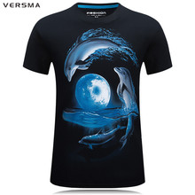 VERSMA 2017 New Fashion Novelty  Dolphin Fish 3D Printed T-shirts Men O-neck Short Sleeve T-shirt 3D for Boys Men Funny Tees 6XL 2024 - buy cheap