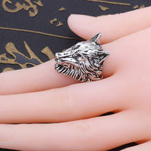 Мужское и женское кольцо в стиле ретро, кольцо с головой волка из сплава для ночного клуба, бесплатная доставка 2024 - купить недорого
