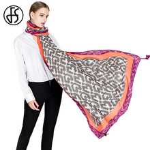 FS Large Cotton Scarf Winter Fashion Design Brand Women Heart Print Scarves With Tassel Soft Ladies Foulard Femme Shawls Wrap 2024 - buy cheap