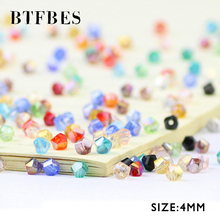 BTFBES-espaciador de cristal austriaco facetado retorcido, cuentas de 4mm, cuentas de corte oblicuo, cuentas de cristal para fabricación de joyas, pulsera DIY, 100 Uds. 2024 - compra barato