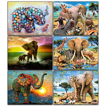 Diamond Embroidery 5D DIY Diamond Painting Elephant &Colorful Colors Diamond Painting Cross Stitch Rhinestone Mosaic XU 2024 - buy cheap