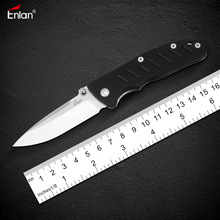 Enlan-cuchillo plegable de EM-01 8Cr13Mov, herramienta EDC con hoja de acero G10, para acampar, caza, supervivencia y Pesca 2024 - compra barato