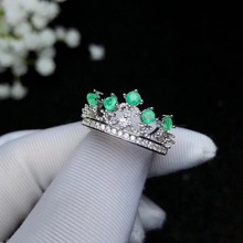 Crown emerald ring Real And Natural emerald ring 925 sterling silver  Fine jewelry Gem For man or Wowen 2024 - buy cheap