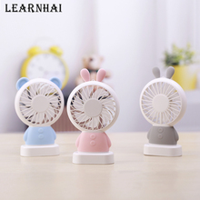 LEARNHAI Handheld USB fan cooler portable adjustable speed battery operated mini Fan for office with night light 2024 - buy cheap
