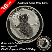 2015 Перт Мятные австралийские животные 1oz Koala Серебряная плакированная монета для коллекции Бесплатная доставка 2 шт./лот Бесплатная доставка 2024 - купить недорого