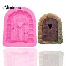 Molde de silicona para puerta de piedra, herramientas de decoración de pasteles, fondant de chocolate, arcilla de resina, B0632 2024 - compra barato