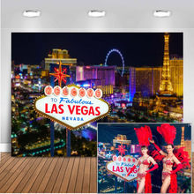 Las Vegas Backdrop Shiny Night City Background for Photography Theme Party Decoration for Backdrop Photo Studio Building Mexican 2024 - buy cheap