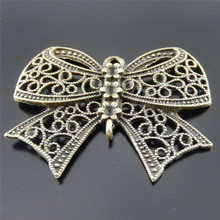 2pcs/lot Metal Retro Hollow Bow Charms Jewelry Making Handmade Crafts Necklace Pendant AU31675 2024 - buy cheap