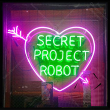 Cartel de neón para Robot de proyecto secreto, decoración con corazón para el hogar, dormitorio, exhibición, cerveza Express, luz de neón, señal de pared, tienda artesanal 2024 - compra barato