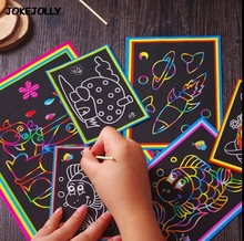 10pcs Small and Large size Two-in-one Magic Color Scratch Art Paper Coloring Cards Scraping Drawing Toys for Children kids GYH 2024 - buy cheap