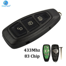 OkeyTech Original 3 Button 433Mhz  with Insert Blade Smart Card Remote Key for Ford Mondeo Focus C-Max Mondeo Kuga Fiesta 2024 - buy cheap