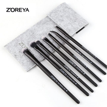 ZOREYA Pincel de Maquiagem Da Marca 7 Pcs Preto Pincéis de Maquiagem Dos Olhos Sombra Profissional Escova de Sobrancelha Maquiagem Ferramentas Jogo de Escova 2024 - compre barato