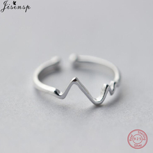 Jisensp 925 Sterling Silver Fashion Simple Heartbeat Ring for Women Creative Finger Rings Charm Jewelry Medical Symbol anillos 2024 - buy cheap