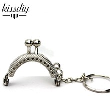 Kissdiy mini bolsa de metal, 25 peças, 4 cm, porta-chaves com fecho 2024 - compre barato