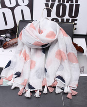 Bufanda de algodón con estampado de lunares para mujer, chales de calidad, 10 unids/lote, 2017 2024 - compra barato
