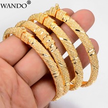 Wando-brazaletes de Color dorado de 24K para mujer/niña, pulsera especial de boda de Dubái, joyería de Oriente Medio de Ramadán 2024 - compra barato