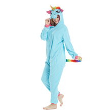 Disfraces de Carnaval para adultos, ropa de dormir con cuerno dorado, unicornio azul, Kigurumi, pijamas de tiburón y Animal, pijama de Pikachu 2024 - compra barato
