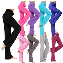 Calça esportiva feminina folgada, nova calça de yoga para mulheres, cordão sólido, cintura alta, dança, fitness, corrida, casual, 2020 2024 - compre barato
