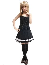 La nota de muerte Anime Cos de Misa Amane Misa-Misa Lolita negro Cosplay vestido de hombre de dibujos animados mujer Cosplay traje 2024 - compra barato