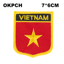 Parches de bandera con forma de escudo de Vietnam, parches de bandera nacional para decoración artesanal de Cothing, PT0212-S 2024 - compra barato