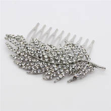 New feather Shape Austria Crystal Wedding Handmade Shiny Bridal Hair Combs Jewelry vintage hair accessories 2024 - buy cheap