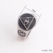 Illuminati Pyramid Eye Ring 316L Stainless Steel Jewelry Classic All Seeing Eye Masonic Motor Biker Men Ring Wholesale 2024 - buy cheap