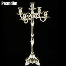 PEANDIM Silver Candelabra Party Wedding Decoration Ideas Candle Centerpieces 65cm Height Wedding Floor Standing Candle Holders 2024 - buy cheap