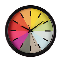 Hot Sale 25*25*4.5 cm Plastic And Metal Silent Sweep Rainbow Round Wall Clock Home Kitchen Office Clock Wall Modern Otco 24 2024 - buy cheap
